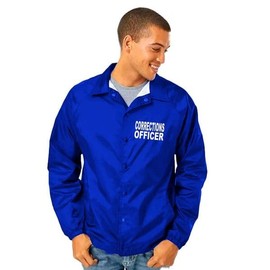 Service and First Responders Corrections Officer Coaches Jackets Event Staff Men’s and Women’s Windbreaker (US, Alpha, X-Large, Regular, Regular, Corrections Officer - Royal)