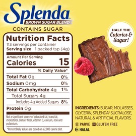 SPLENDA Brown Sugar Blend Low Calorie Sweetener for Baking, 1 Pound (454 Grams) Resealable Bag (1 Pound (Pack of 3))