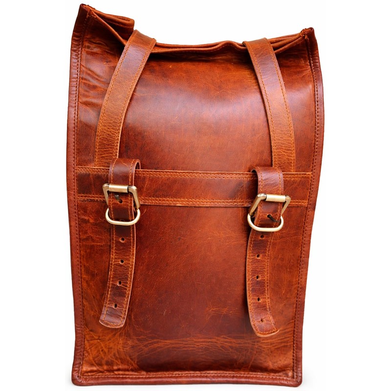american blue Leather Motorcycle Saddle Bag Tool Bag Brown
