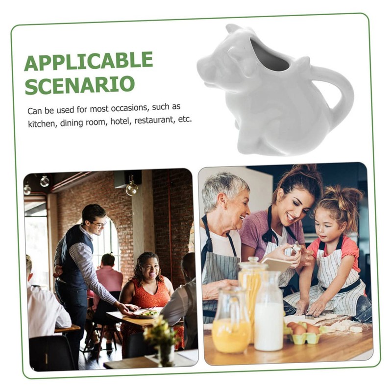 Ciieeo 2Pcs Ceramic Animal Shaped Milk Jug Cute for Sauces