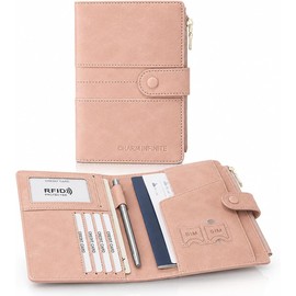 Funda para Pasaporte, Porta Pasaporte con Blindaje RFID,Rosa