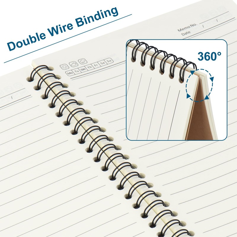 ZCZN A5 Lined Notebook, 6 Pack Spiral Notebook for School,