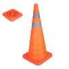 PATIKIL 28" Collapsible Traffic Cones, Orange Safety Cones Cones with Reflective Collar Caution Cones for Parking Lot Driving Training Practice Emergency Roadside Barrier