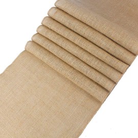 MDS Pack of 5 Wedding 12 x 108 inch Burlap Table Runner Natural Jute Country Vintage for Wedding Banquet Decoration – Natural Jute Burlap