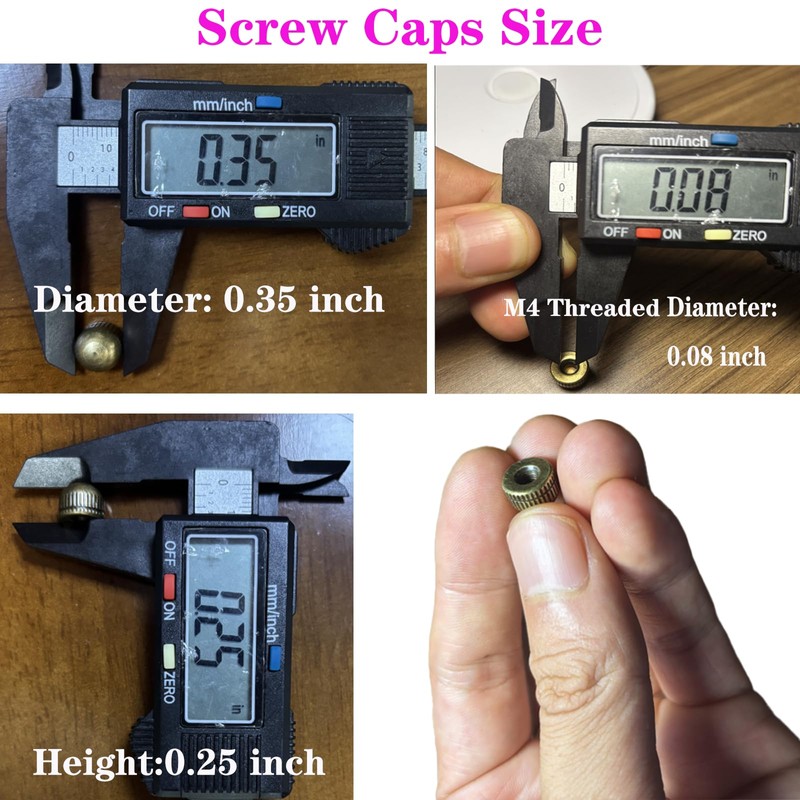 Screw Caps for Light Fixtures, Metal M4 Threaded Cap Nuts,