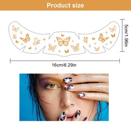 RAXLUPO Pack of 6 Glitter Face Glitter Freckles Face Tattoo Face Glitter Makeup Patches Gold Face Glitter Makeup Stains, Cute Glitter Makeup Accessories for Girls Women