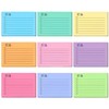 fogman Sticky Notes, Stylish, Cute, Ruled, Memo, Colorful, 9 Colors,