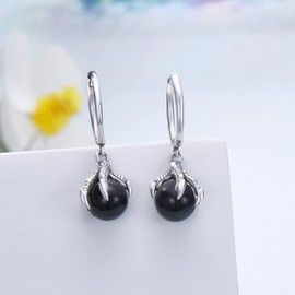 Dragon Earrings for Men 925 Sterling Silver Dragon Dangle Earrings Vintage Dragon Claw Earrings Jewelry Gifts for Men Women