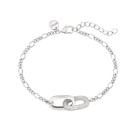 NOELANI 2034657 Women's Bracelet 925 Sterling Silver with Synthetic Zirconia 16 + 3 cm Silver Comes in Jewellery Gift Box, 16 cm, Sterling Silver, Cubic Zirconia