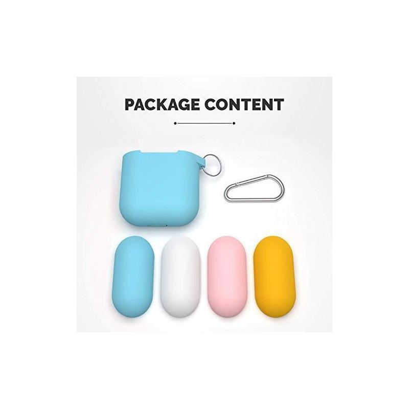 EarInTheAir AirPods Case Cover w/Keychain (Teal) + 3 Extra Lids