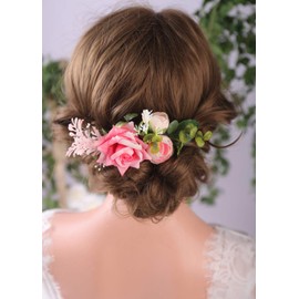 Anglacesmade - Peine para novia, color borgoña