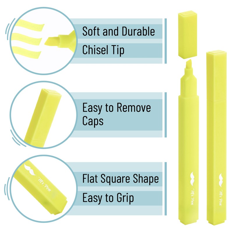 Mr. Pen- Aesthetic Highlighters, 20 Pack, Yellow Highlighters Yellow, Chisel