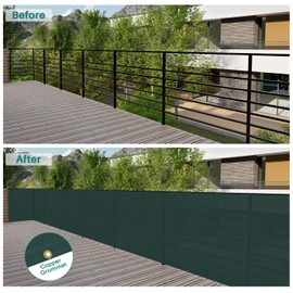 Bynbbur 3'x121' Balcony Privacy Fence Deck Fence Cover with Grommets UV Block Shade Cloth for Apartments Railing, Patio, Backyard, Porch, Deck, Cable Zip Ties Included(Green)