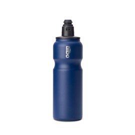 tiibo Vacuum Insulated Stainless Steel Bike Water Bottle, Double Wall, No-Squeeze, Fast Flow Sport Nozzle, Designed for Cycling, Biking, Fitness & Sports, Fits Most Bike Cages (Blue, 17OZ)