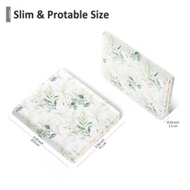 Nipichsha Womens Wallet, Small Slim RFID Credit Card Wallet for Women, Leather Compact Bifold Wallet with Zipper Coin Pocket, Cute Card Holder Wallet Ladies Purse with ID Window (Eucalyptus Leaf)