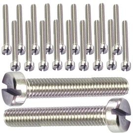 M4 x 20mm Slotted Pan Head Machine Screws Made of A2 Stainless Steel Slot Bolts M3 M4 M6 Bolts DIN 84 with Lengths from 10mm - 100mm (Pack of 20)