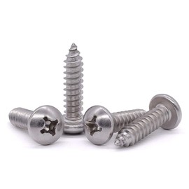 #6 x 5/8" Pan Head Sheet Metal Screws, 304 Stainless Steel 18-8, Phillips Drive, Self Tapping, Corrosion Resistant Screws for Wood Sheet Metal, Pack of 100
