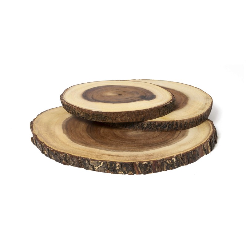 Lipper International Acacia Bark 3 Tier Swivel Server
