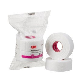 3M™ Medipore™ H Soft Cloth Surgical Tape 2861, 1 inch x 10 yard (2,5cm x 9,1m), 24 Rolls/Case