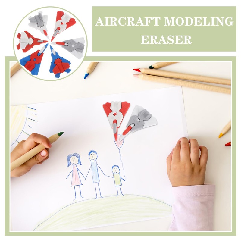 jojofuny 18Pcs Aircraft Erasers for Kids Assorted Mini Cute Erasers
