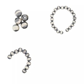 FindingKing 35 Sterling Silver Round Navajo Beads 5 10mm, 20 4mm, 10 7mm