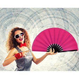 STHUAHE Large Rave Folding Hand Fan Clap Fan Popping Fans for Line Dancing, Big Foldable Clacking Fans for Boots On The Ground Dance Festival, Dancing, Performance