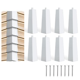 8pcs Outside Aluminum Siding Corners, 8.5x2.5in Siding Corner Caps White Metal Siding Corner Pieces Corner Trim with 8 Nails for Mobile Home House Exterior