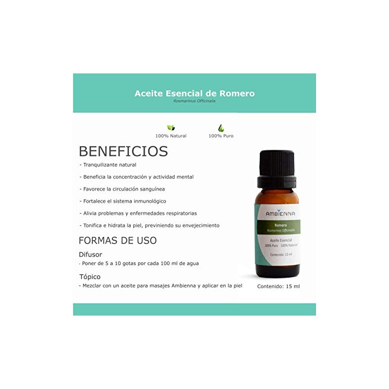 Ambienna Aceite Esencial de Romero 15 ml - 100% natural
