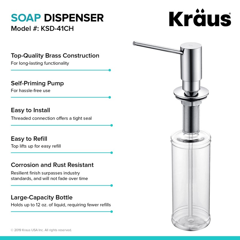 KRAUS Kitchen Soap and Lotion Dispenser in Chrome, KSD-41CH