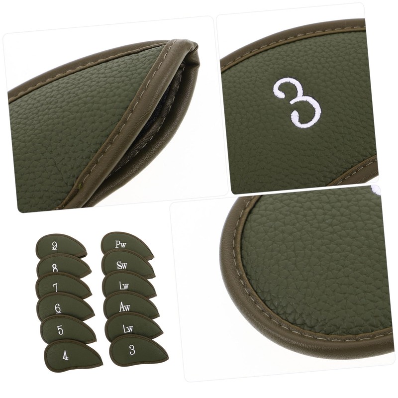 BESPORTBLE 12pcs PU Golf Club Iron Covers Thick Fake Protectors