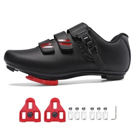 SoleEase Womens Mens Cycling Shoes Compatible with Peloton Bike & SPD Indoor Road Riding Biking Bike Shoes with Delta Cleats Included (42, Black)