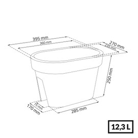 Hanging oval balcony box Lofly Railing terracotta colour