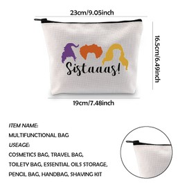 WCGXKO Sistaaas Sanderson Sisters Inspired Zipper Pouch Makeup Bag (Sistaaas)