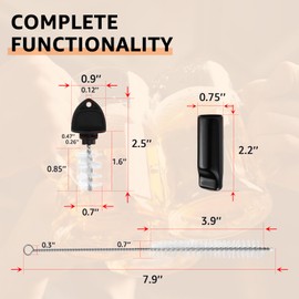 Dbgogo Beer Tap Plug Brush Beer Faucet Cap, 5pcs Beer Tap Plugs & 5pcs Rubber Draft Beer Faucet Covers & 1pcs Long Cleaning Draft Beer Plugs Tap Brush for Most Standard American Beer Faucets