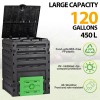 SEGAWE 120 Gallon Large Compost Bin BPA Free Outdoor Composting