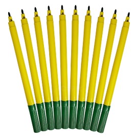 STIC ColorStix Felt Tip Pens, GREEN, Pack of 20, Colour Draw Sketch Mark Write, School Office Home Nursery Everyday Pens, ZOFAX Ball Black Pen
