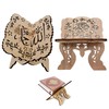 2PCS Quran Wooden Muslim Book Holder Folding Bookcase Stand Wooden Kuran Quran Quran Holy Book Holder for Home Decoration Wooden Islam Islamic Books and Bible Reading