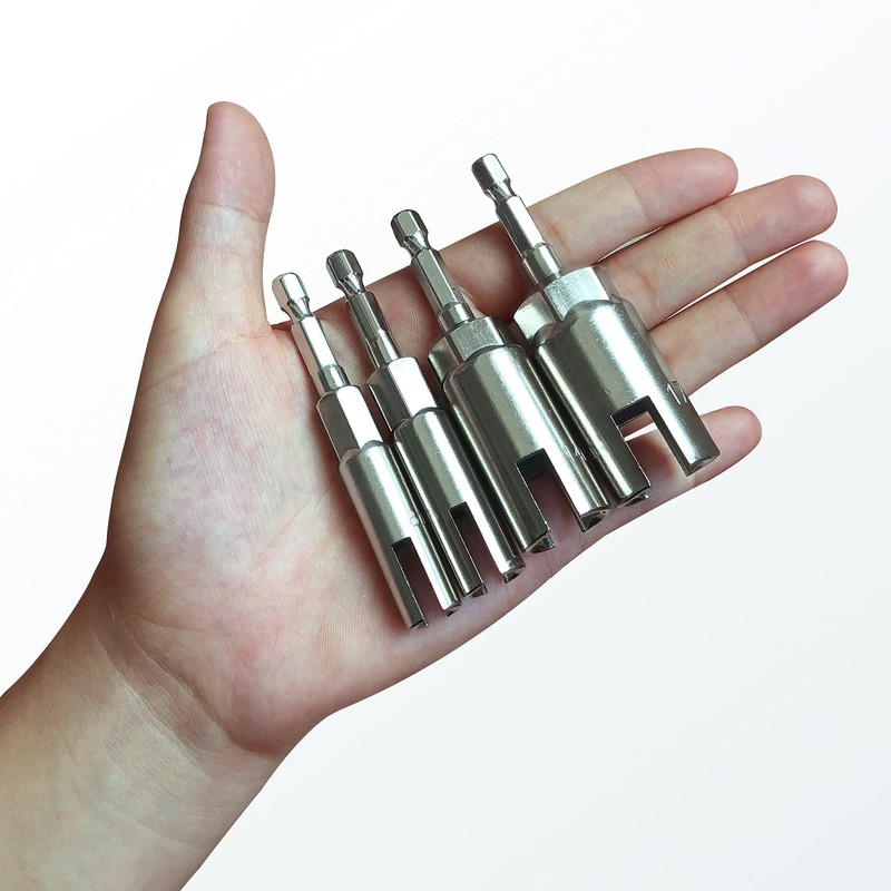 4 Pack 1/4" Hex Shank，Power Wing Nut Driver Set,Slot Wing