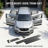 Black Car Door Side Body Guards, 4PCS Body Side Trim