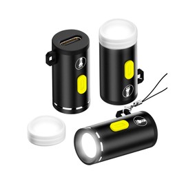 SinLoon Mini Flashlight Type-C Powered 3-Pcs Portable Mini Strong Flashlight, 5V@0.2A 1W Charging Power/210-230 Lumens, Suitable for Outdoor Home Emergency Small Flashlight Work Light