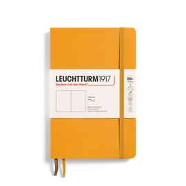LEUCHTTURM1917 - Notebook Softcover Paperback B6+ - 123 Numbered Pages for Writing and Journaling (Plain, Rising Sun)