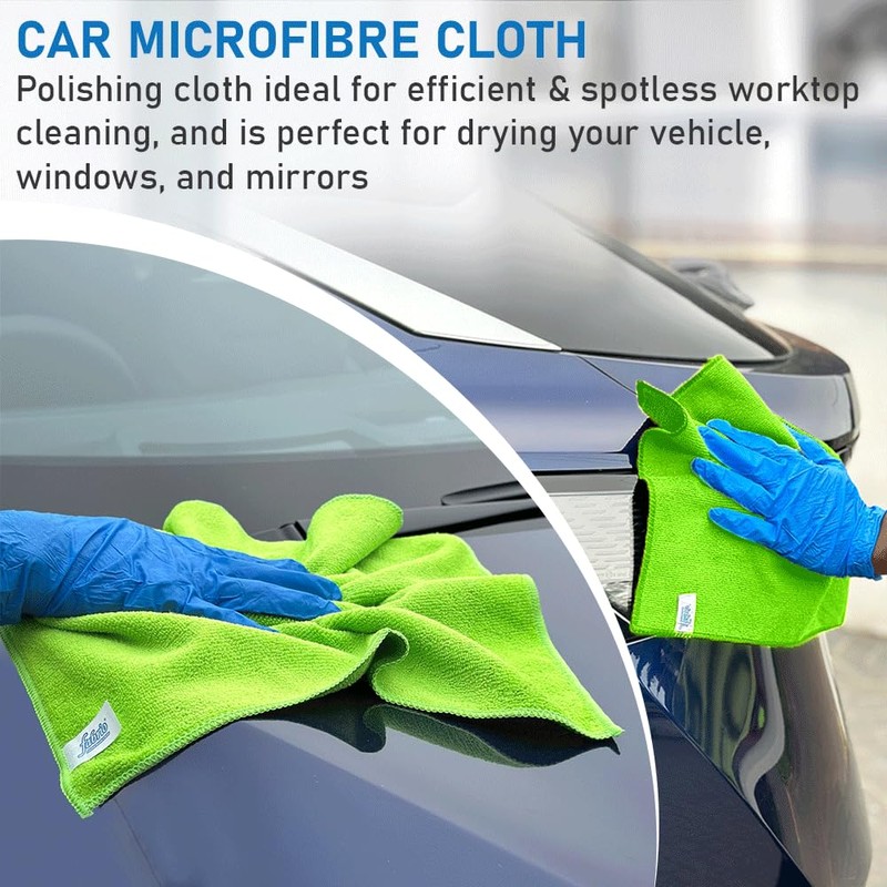 FABRIO Microfibre Cleaning Cloth - Green - 30cm x 30cm
