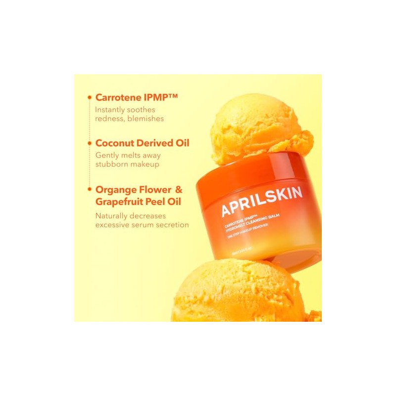 Aprilskin Carrotene IPMP™ Hydromelt Cleansing Balm| Vegan, Cruelty-Free | Non-comedogenic,
