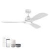 Hoenofly 52” Wood Smart Ceiling Fans with Lights Remote,Quiet DC