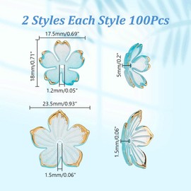 arricraft 200 Pcs Acrylic Flower Beads, 2 Styles Mixed Colors Cherry Blossom Flower Spacer Beads Caps for DIY Earrings Bracelet Necklaces Crafting Jewelry Making