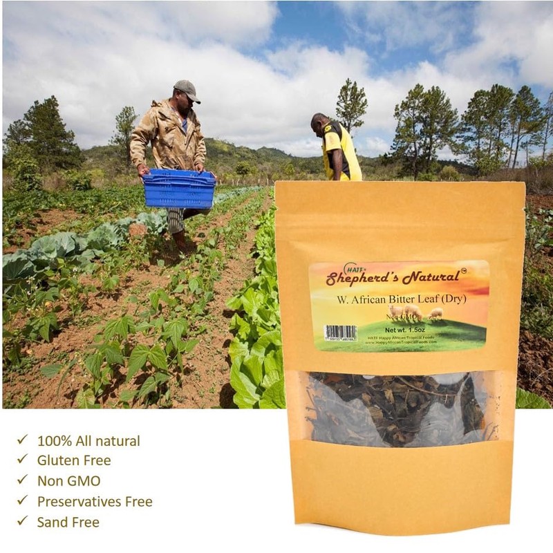 HATF'S SHEPHERD'S NATURAL Bitter Leaf (Dry) – Non-GMO, Sand-Free, All-Natural,