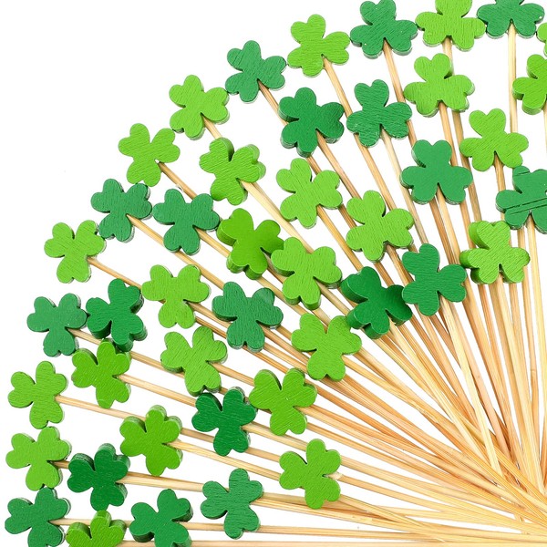 200 Pcs St. Patrick's Day Bamboo Cocktail Picks 5 Inch