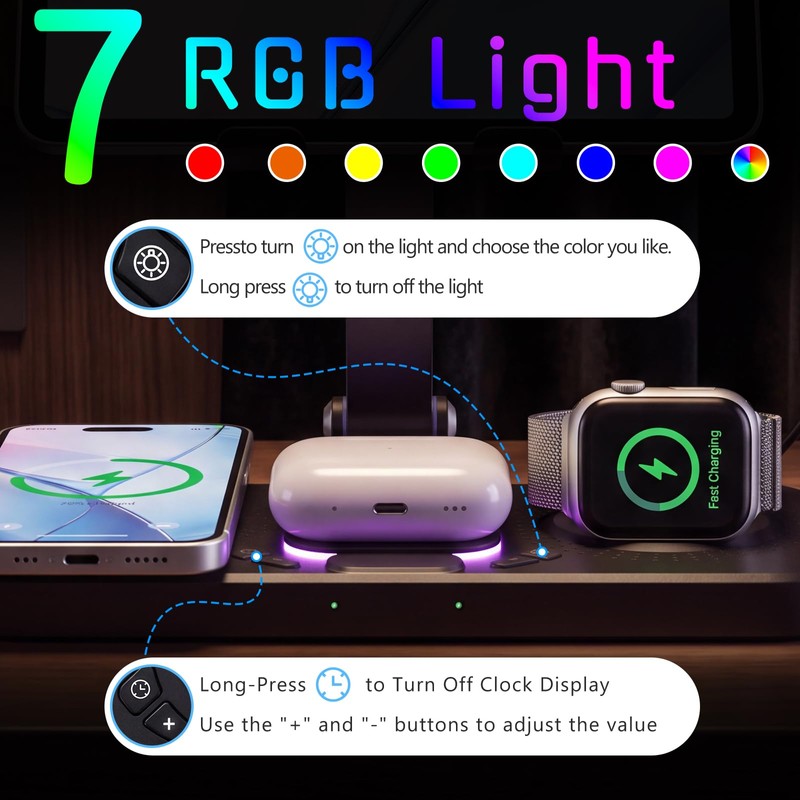 30W Charging Station for Apple Multiple Devices,Foldable Wireless Charger