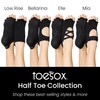 Toesox Half Toe Bellarina Yoga Socks – 2 Pack, Black,