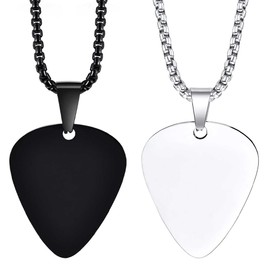 GOOHOCHY Collar Con Púa De Guitarra De Acero Inoxidable 2 Piezas Cadena Para Hombre Y Mujer Joyería Musical Accesorio De Guitarra Regalo Elegante